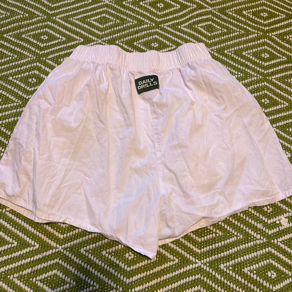 Daily Drills Women's White Poplin Boxer Shorts - Picture 4 of 6
